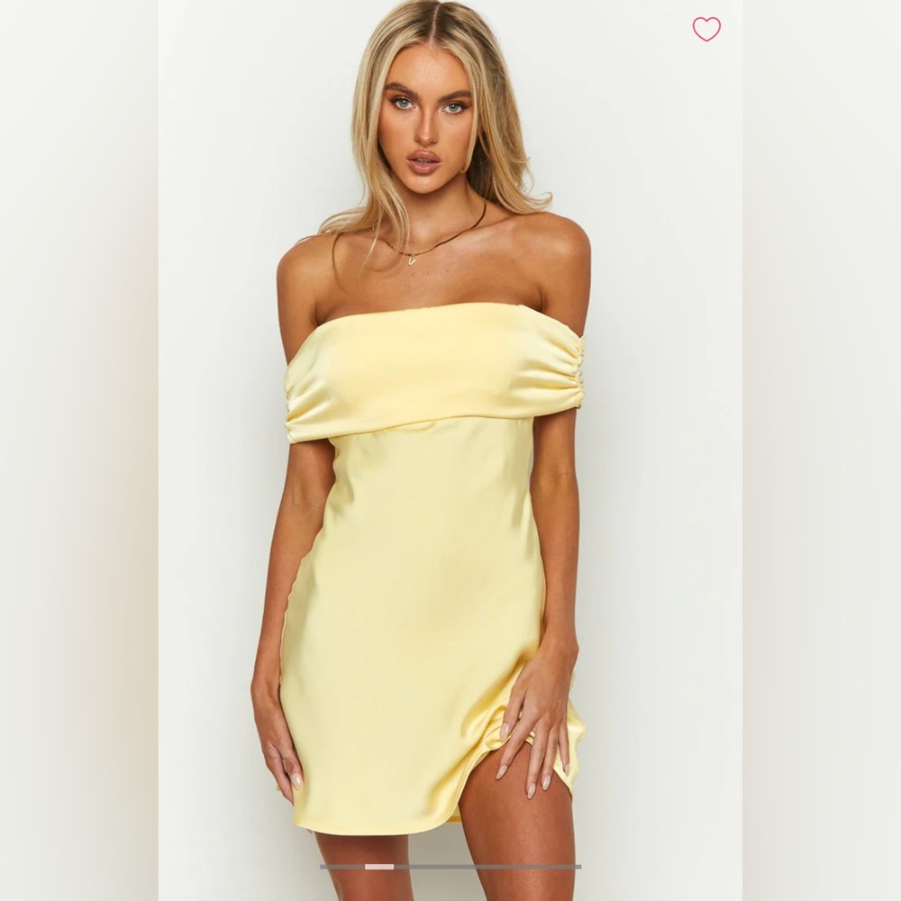 Elegant Yellow Off-Shoulder Dress